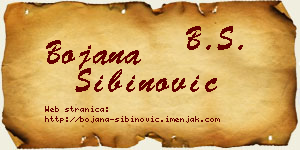 Bojana Sibinović vizit kartica